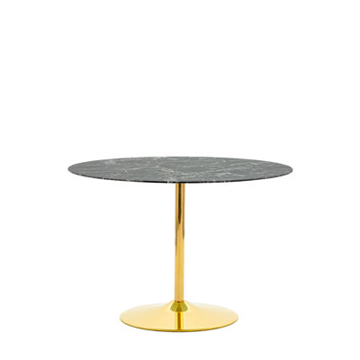 Speth Round Glass Top Metal Base Dining Table