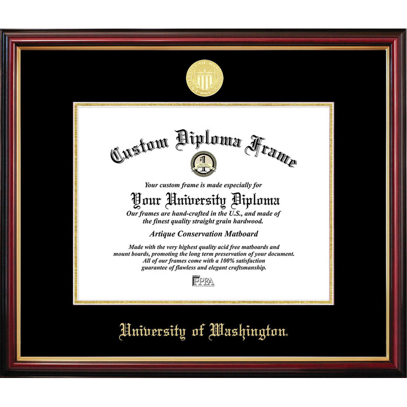 University of Washington Petite Diploma Frame, 11" W x 8.5" H, NCAA Washington