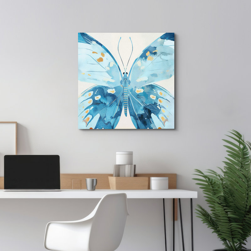 Blue Butterfly, 12" H x 12" W, Wrapped Canvas