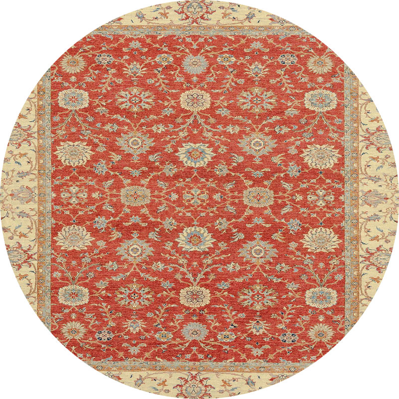 Abstract Indoor Rug, Round 5'