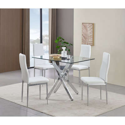 Rexel Dining Table with 4 Monza Chairs
