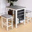 Ensemble de repas compact pour appartements, 3 pièces, fini rétro, montage facile, bois massif, étagères latérales, style rustique contemporain, rangement intégré, siège confortable.-1829796598