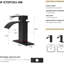 Robinet de salle de bain noir mat 6 "- poignée simple, acier inoxydable 304, monté sur le pont, valve à cartouche, pour une installation facile-124831585