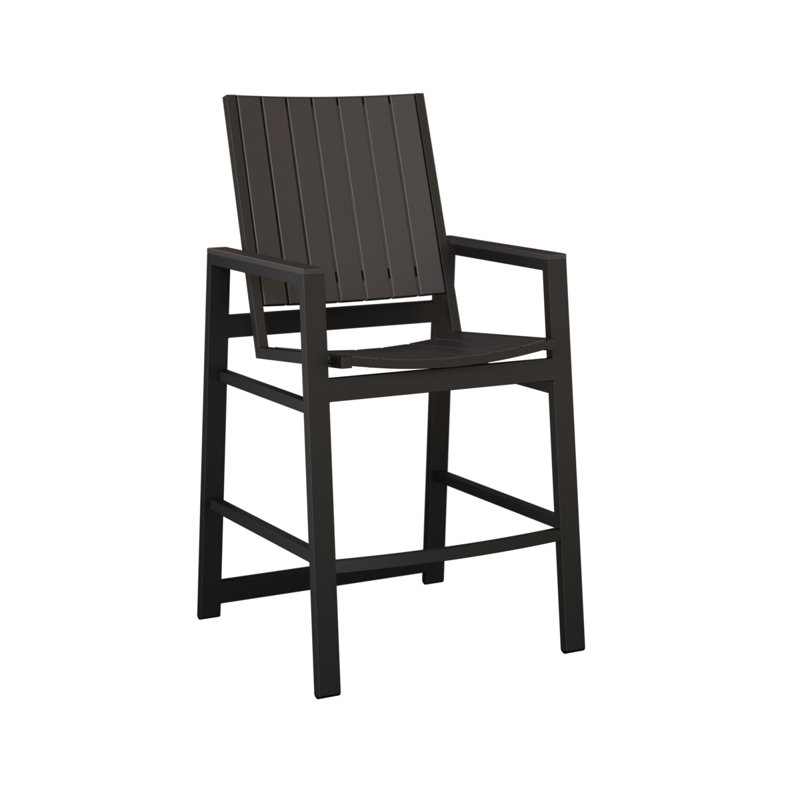 Vida Outdoor Bar Stool, Smoke Gray