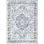 Tapis lavable rétro 9 pi x 12 pi Boho - Ultra-doux à poils courts, antidérapant, bleu clair