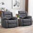 37.1" Wide Contemporary and Super Soft Upholstered Power Standard Recliner with Wide Backrest (Set of 2)