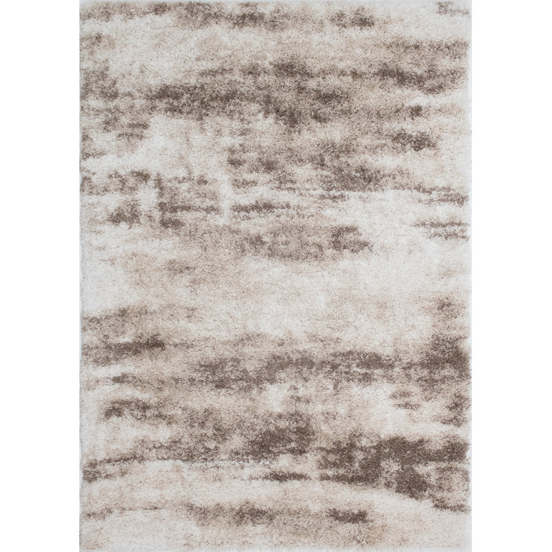 Alban Indoor Shag Beige Area Rug, Rectangle 5' x 8'
