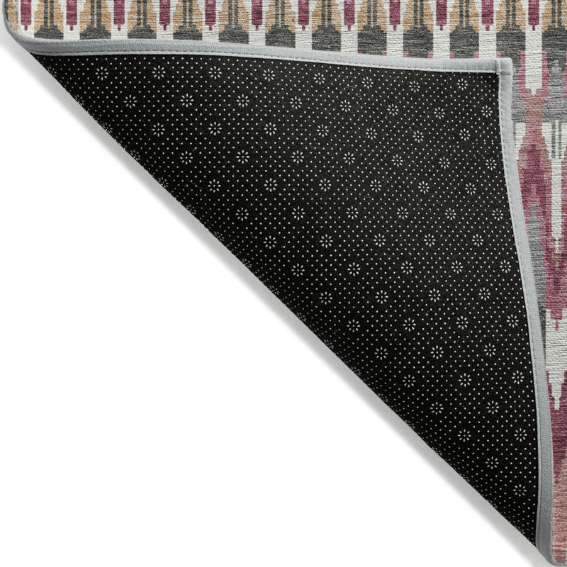 Tapis intérieur lavable 8 pi x 10 pi Merlot et ivoire Southwestern