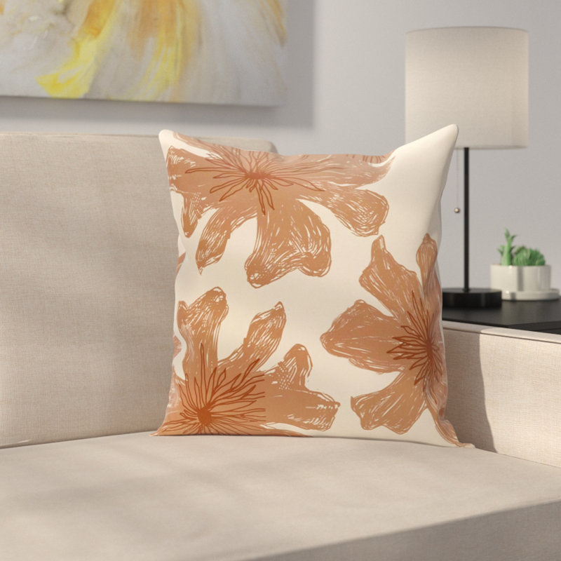 Reversible Thow Pillow, 20" H x 20" W, Hu Poo / Copper, Square