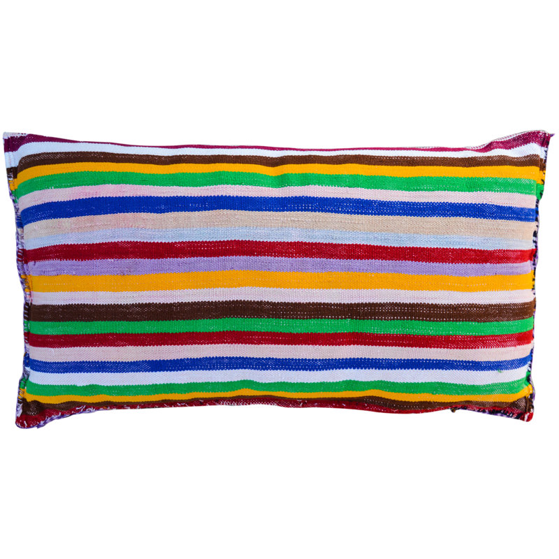 Coussin lombaire en laine rayé, Polyester / rembourrage écologique