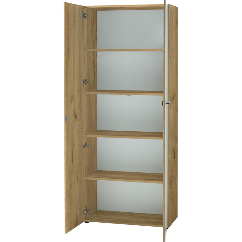 Jorgensen 2 -Door 4 -Shelf, Navarre oak/White
