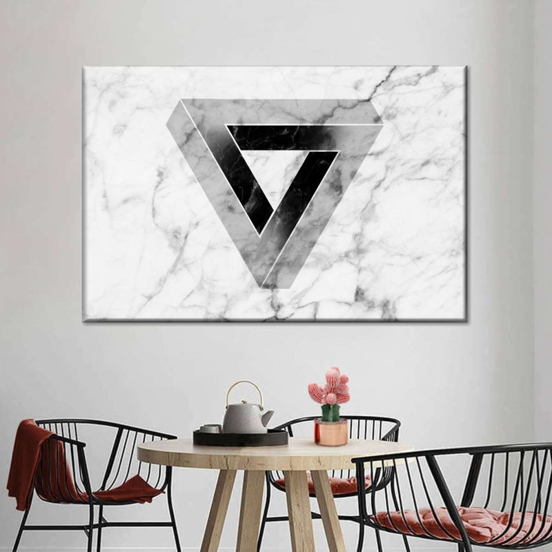 Noir, blanc, gris, abstrait sur toile, H 8 po x l 12 po x P 1 po