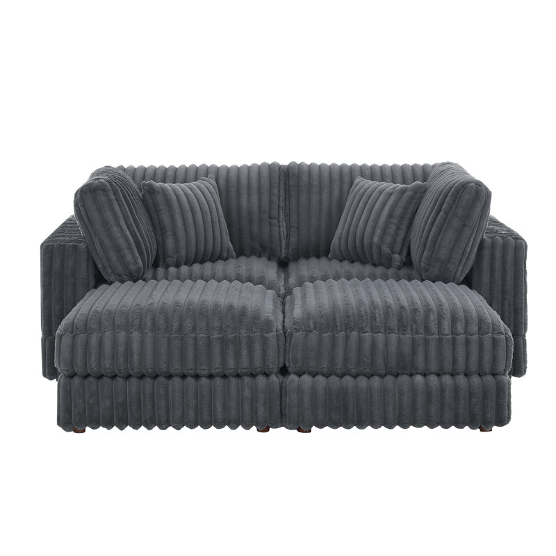 Cloud Haven Modular Sectional, Gray Corduroy