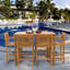 Outdoor 7 - Piece Teak Bar Height Dining Set