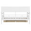 Lit de jour, support en lattes de bois, avec tablette de chevet et deux tiroirs, blanc-1276482499