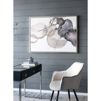 47.2X1.5X35.4 Modern Abstract Oil Canvas Art, Hand Painted Gray Brown, & Plastic Materials, Decorative Piece Large 47" X 35.5" Painting, Plastic, Home Decor