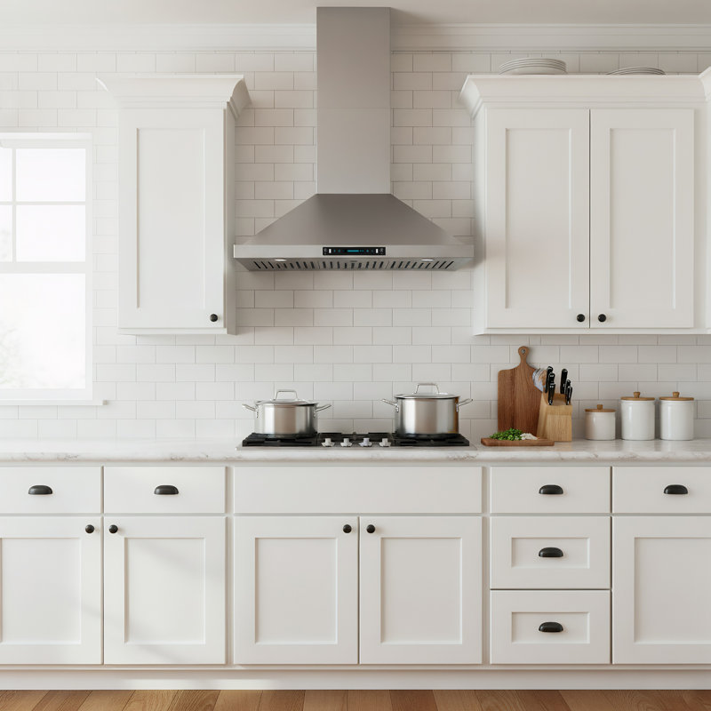 36 po Hotte de cuisine murale convertible 900 CFM en acier inoxydable avec 4 vitesses, geste et télécommande, 36"