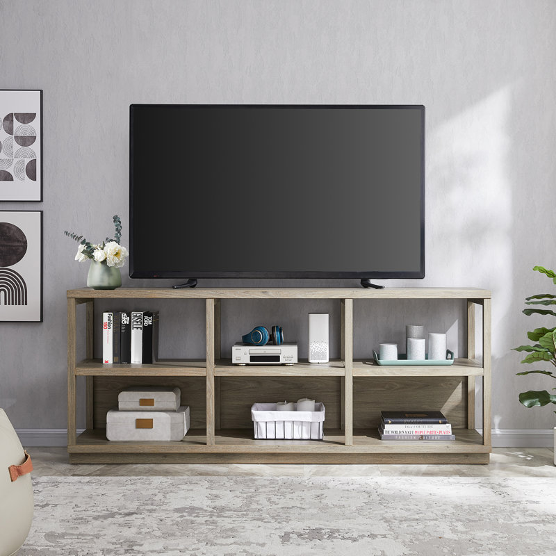 Thalia Unfinished TV Stand for TVs up to 75", Antiqued Grey