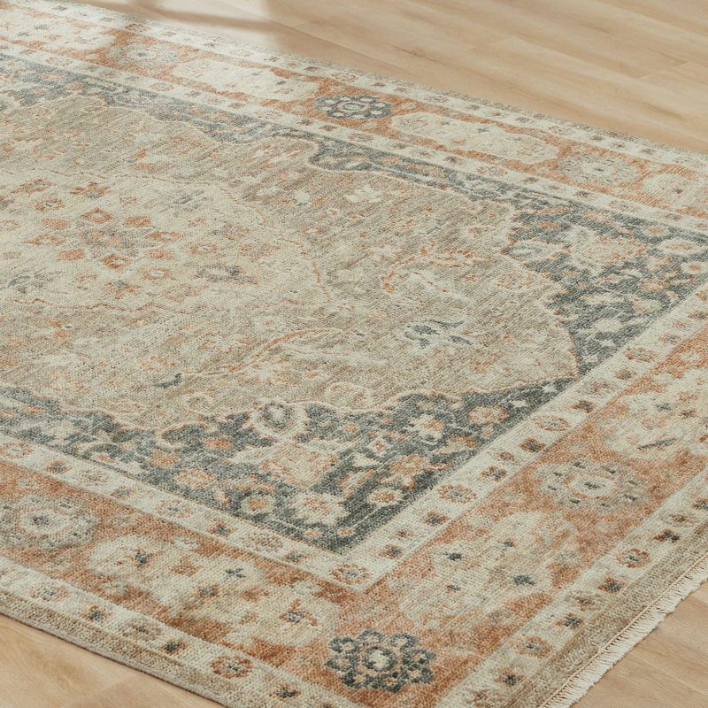 Hand Knotted Wool Oriental Area Rug in Beige/Grey, Rectangle 9' x 12'
