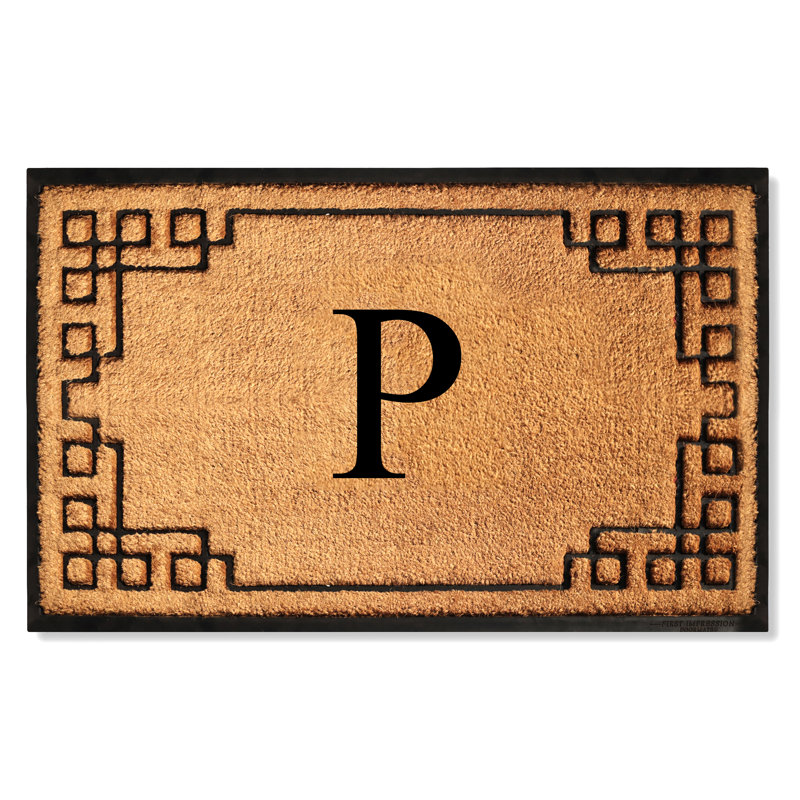Tapis d'entrée antidérapant Monogram, L 24 po x L 39 po, P