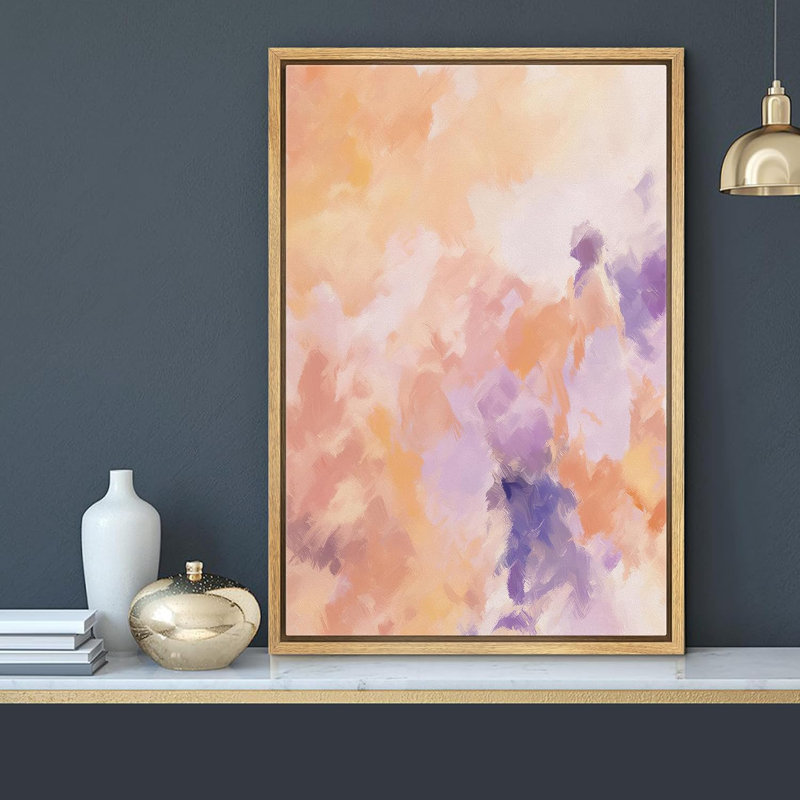 Coups d'aquarelle pastel rose et bleu, Naturel, H 24 po x l 16 po x P 1,5 po