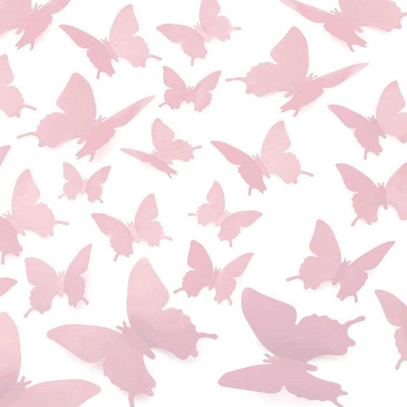 Zulay Home 3D Butterfly Wall Decor - 24pcs Butterfly Decor with 3 Different Sizes, Pink