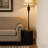 14.6''W X 17''H Round End Table And Side Table With Golden Rim,Black