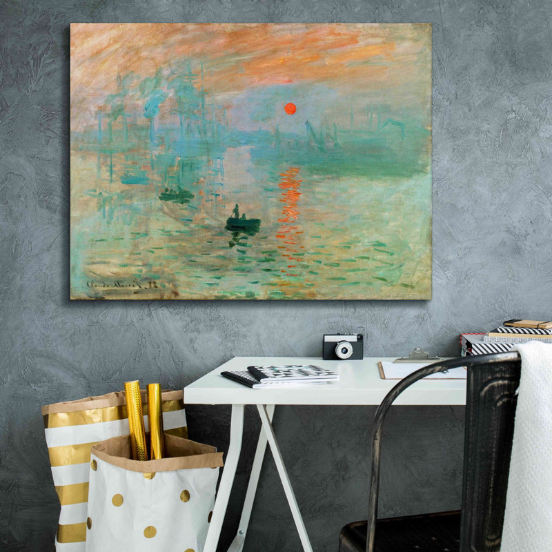 «Impression, Sunrise» par Claude Monet, art mural sur toile, H 26 po x l 34 po x P 1,5 po