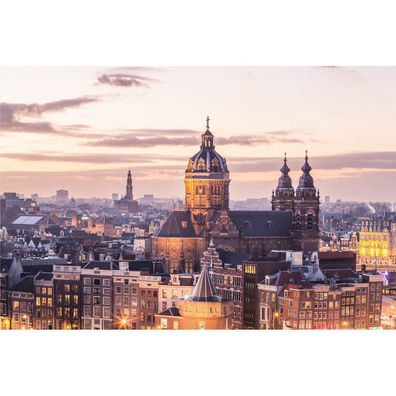Old Amsterdam Landmark - Photographie sur toile tendue, H 12 po x l 18 po