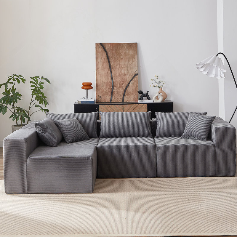 Canapé modulaire luxueux pour des espaces intérieurs polyvalents, améliorant le confort et le style., Gris