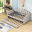 Twin Upholstered Daybed with USB Charging Ports and Trundle-1023002043-1023002042