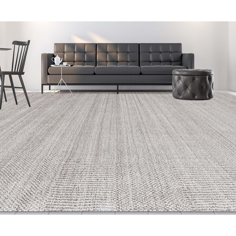 Abstract Area Rug in Natural/Gray, Rectangle 4' x 6'