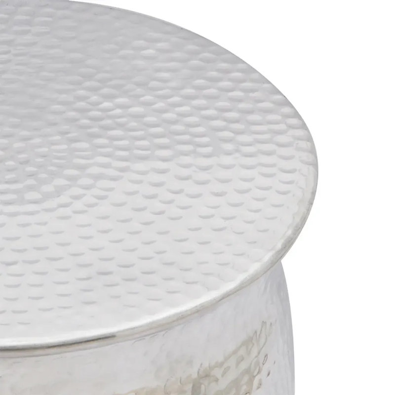 Bodine Drum End Table, Silver