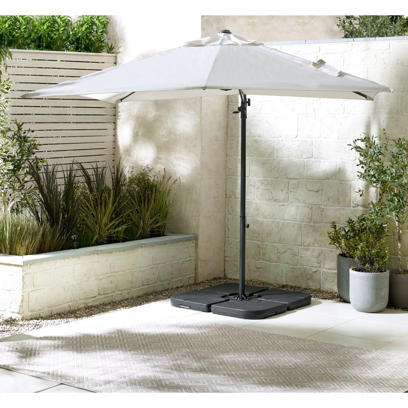 Casilla Square Garden Parasol and Base - Modern Patio for Dining, Sofa Sets or Sun Loungers, Cream
