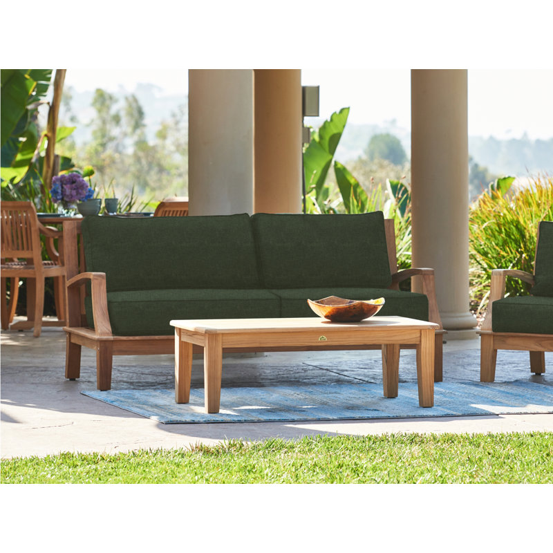 Sofa d'extérieur en teck Hildana Grande, Sunbrella® Play Jungle
