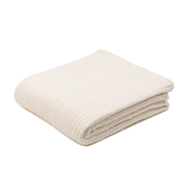 Fine corduroy blanket, Wool white