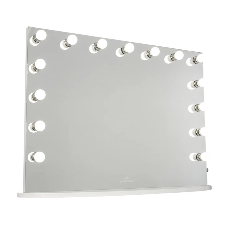 Miroir de maquillage Hollywood Premiere Slim Pro avec bouton de gradateur, 15 ampoules sphériques à DEL givrées