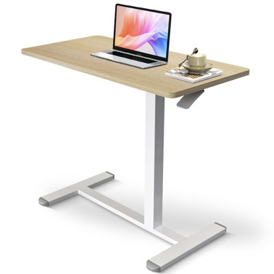 Bureau à hauteur réglable IMgadgets | 80 cm x 40 cm | Bureau ergonomique assis-debout | Table d'ordinateur réglable WFH | Bureau d'ordinateur portable avec table d'appoint portable | Noyer