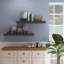 Tablettes murales flottantes modernes noires, ensemble de 2 supports invisibles robustes pour la décoration-1386085122