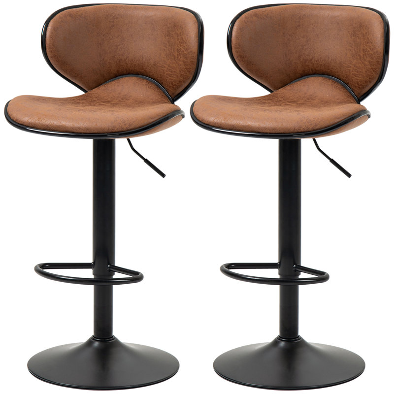Bety Swivel Upholstered Adjustable Height Counter Stool with Metal Frame