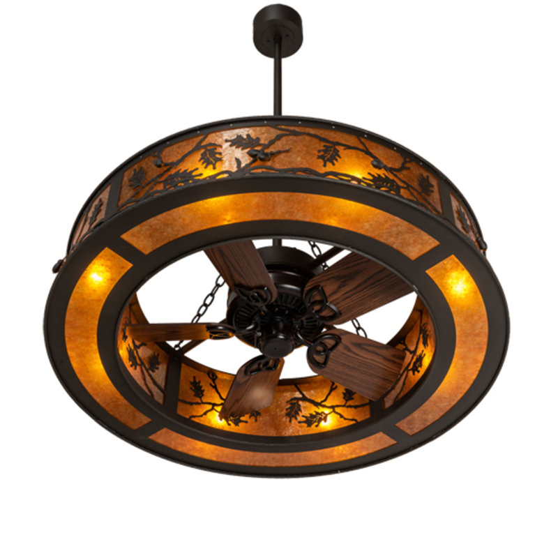 Oak Leaf And Acorn Downrod Ceiling Fan