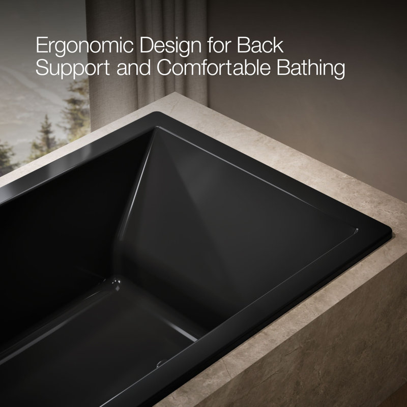 Underscore® 72" x 42" Soaking Bathtub, Black