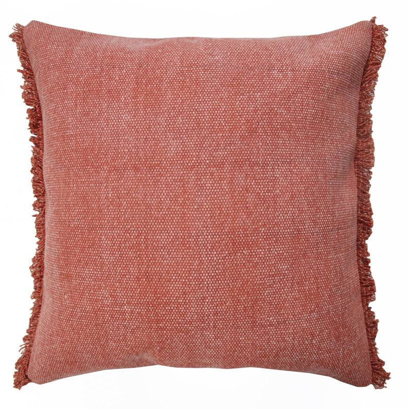 Housse de coussin en coton Neera Adobe, Rose poudré / argile pâle