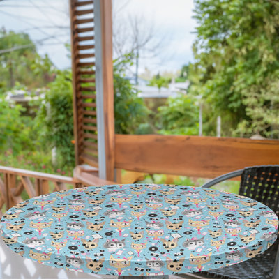 East Urban Home Retro Fitted Round Tablecloth Multicolor