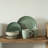 64-piece Spin Wash Stoneware Dinnerware Set Service For 16 Swirl Glazed Green Finish Includes Mugs, Bowls, Salad And Dinner Plates Chip And Crack Resistant Microwave And Dishwasher Safe-1959536887