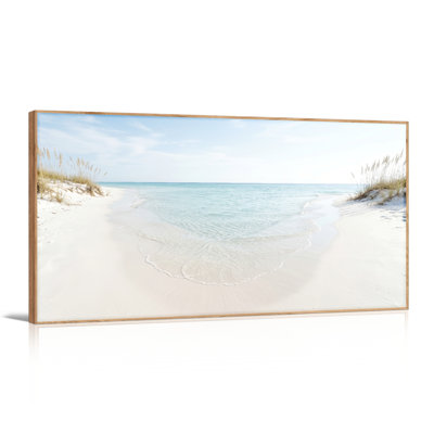 Ensemble de 1 tableau sur toile représentant une scène de plage