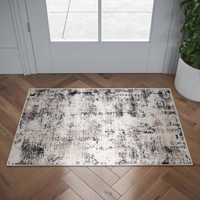 Tapis d'intérieur abstrait beige Mair Adrian