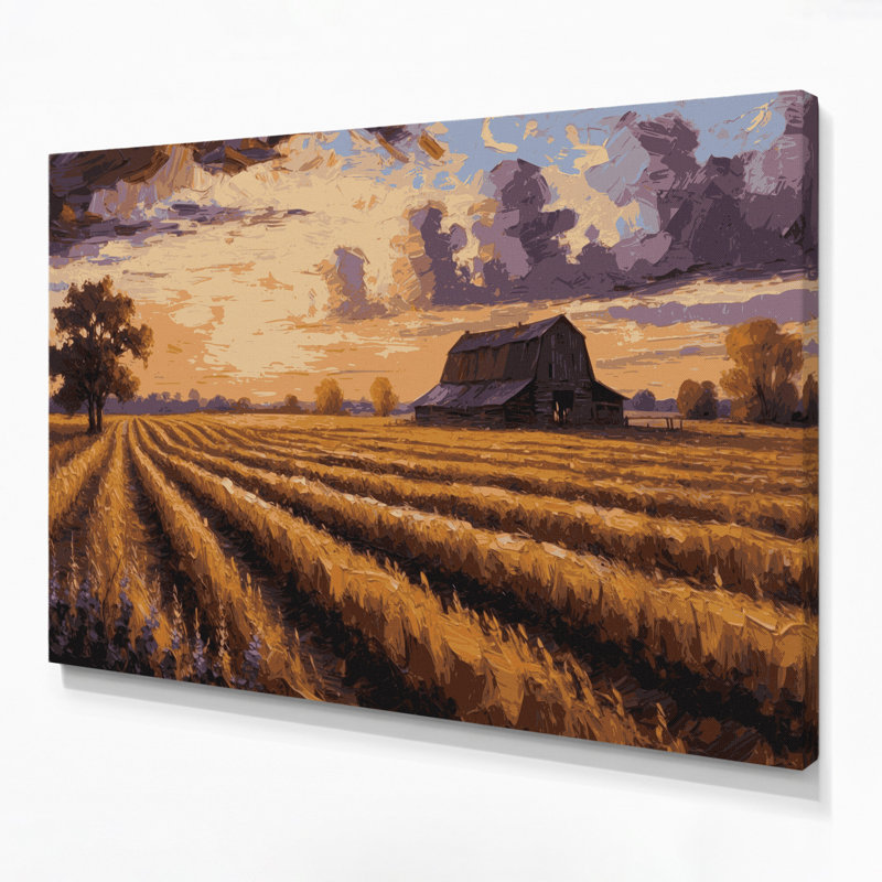 «Farm Evening Sunset», art mural sur toile, H 16 po x l 20 po