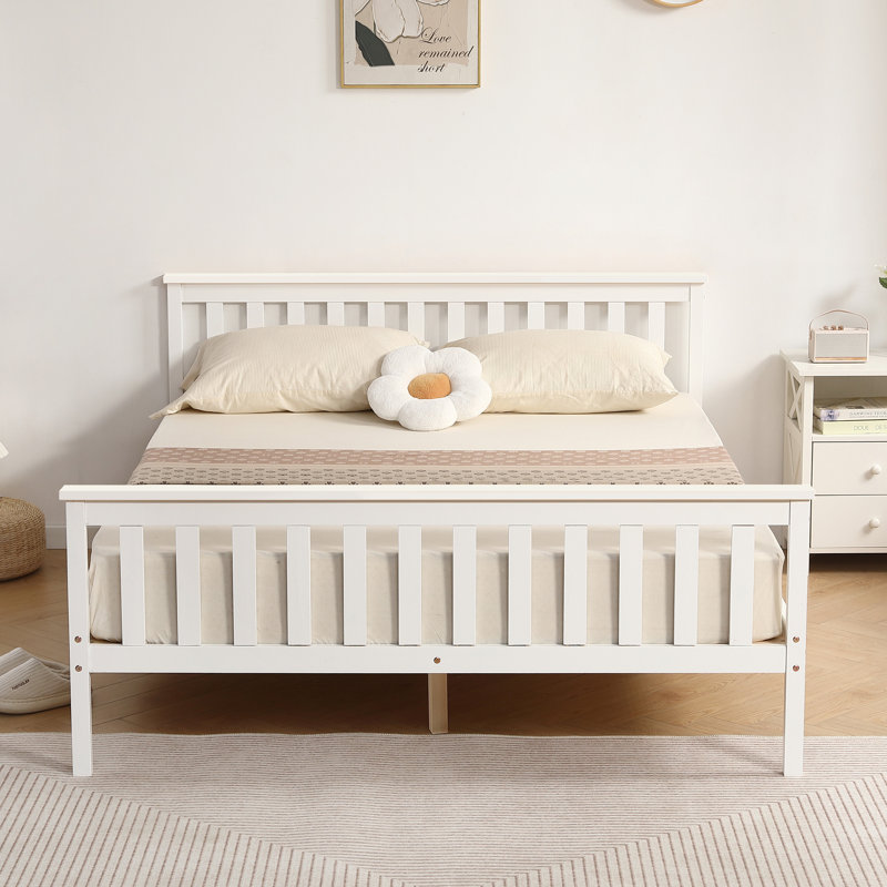 Shane Solid Wood Bed, Kingsize (5'), White