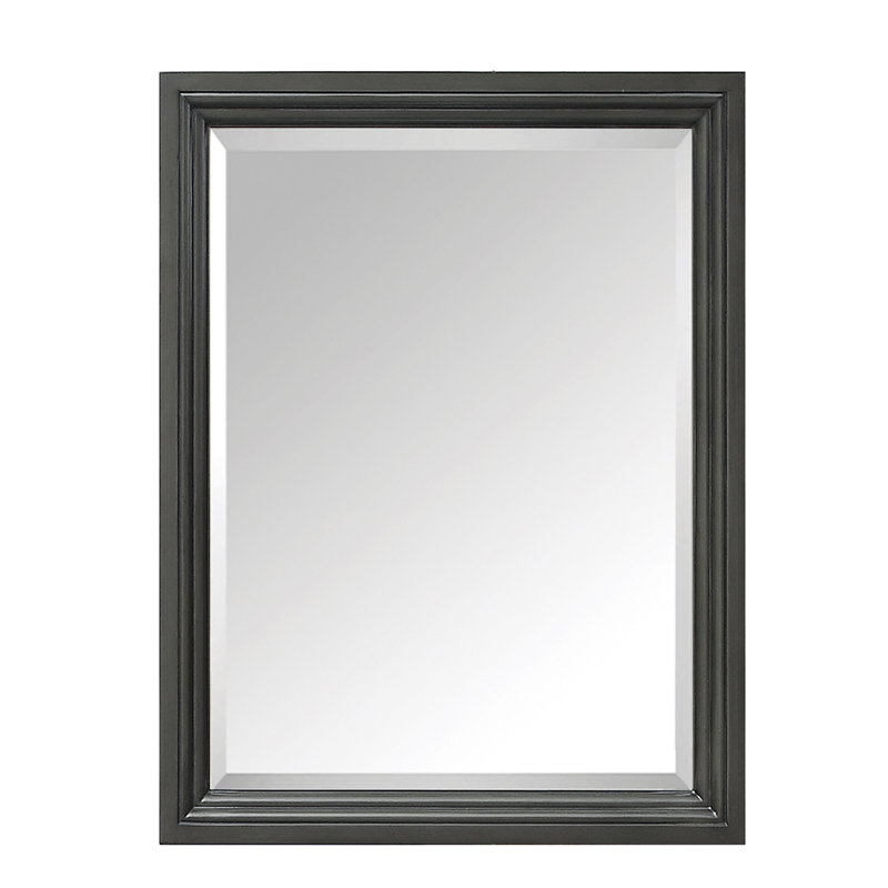 Magruder Wood Wall Mirror, 30" H x 24" W, Charcoal Glaze